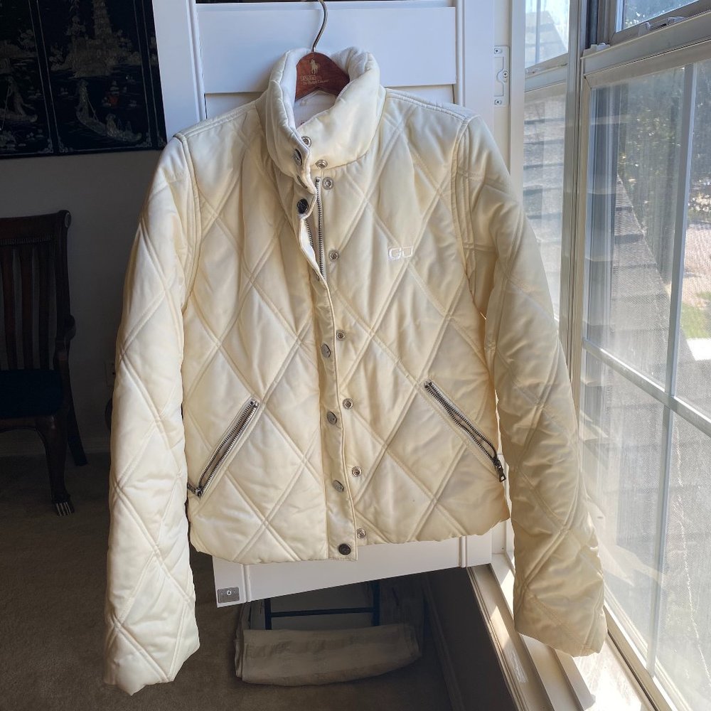 Guess Jeans Womens White Puffer Jacket